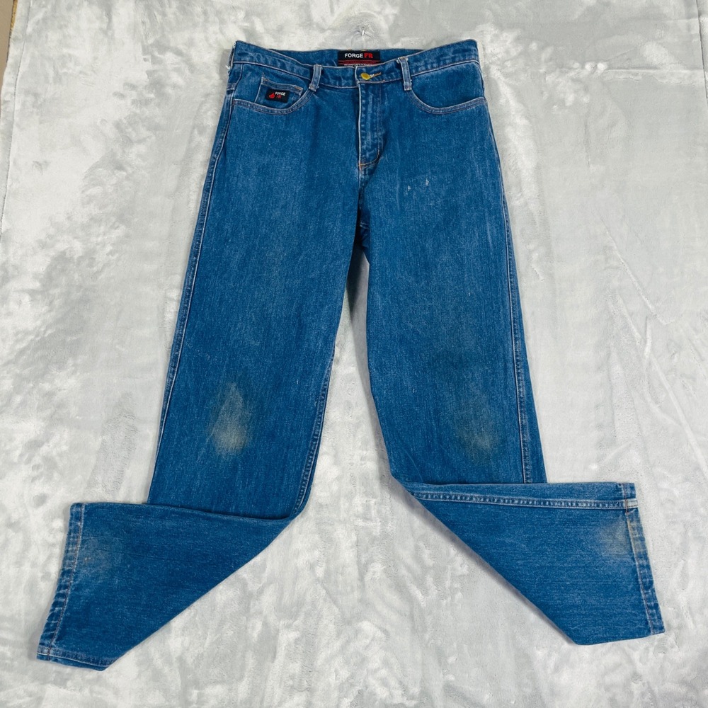 Forge FR Work Jeans Mens 33x32 Blue Flame Resistant NFPA 2112 Denim Pants